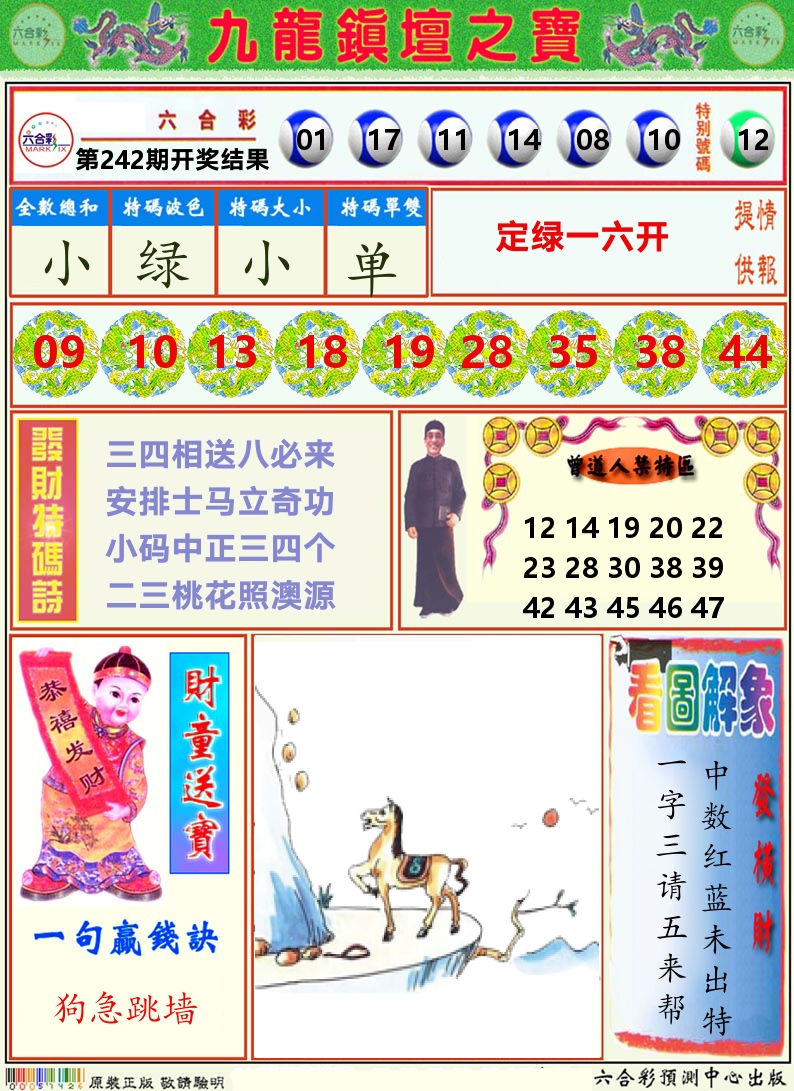 挂牌解特码A 第242期