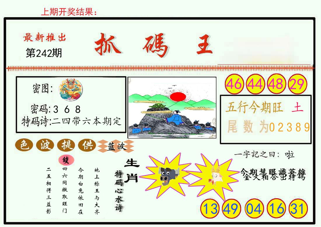 最新抓码王 第242期