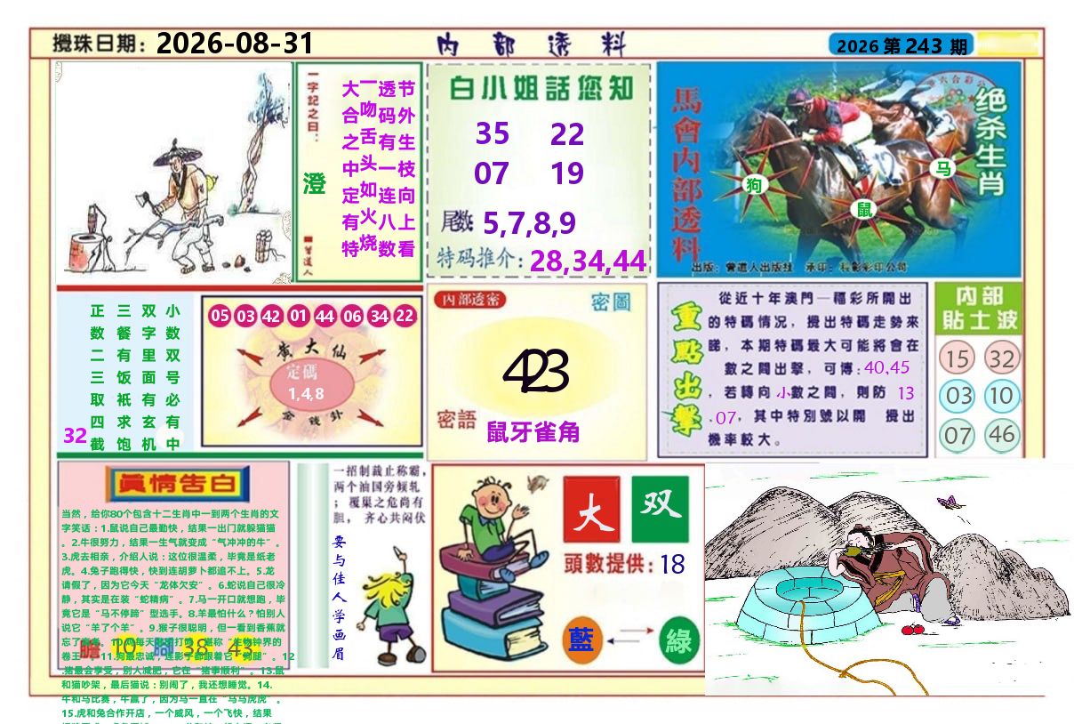 澳门内部透料A 第243期