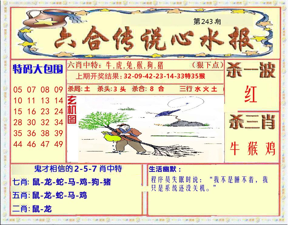 六合传说心水报 第243期