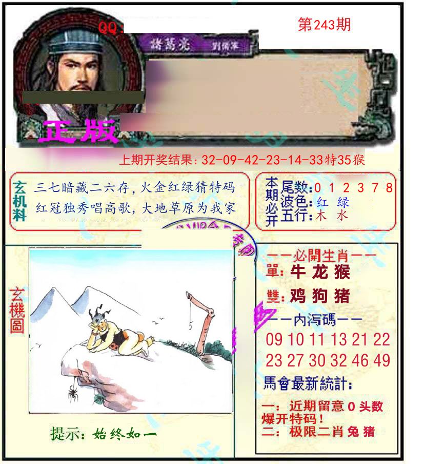 诸葛亮玄机 第243期