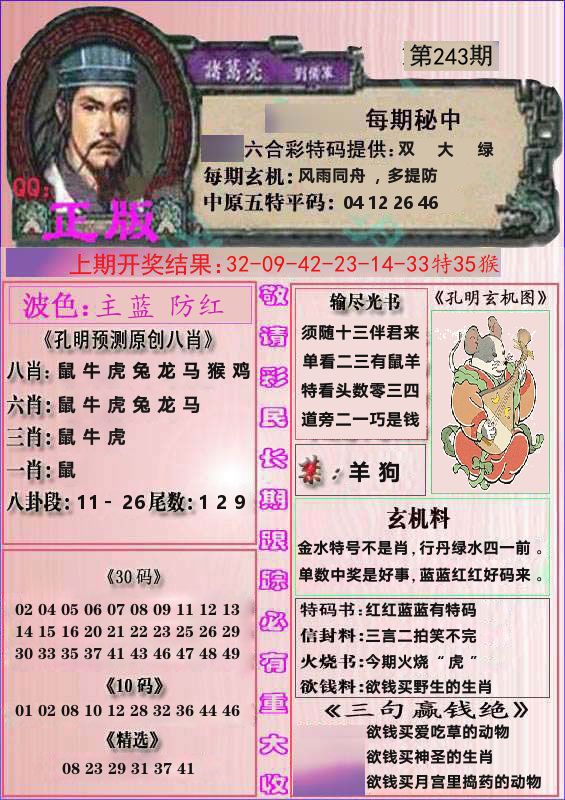 诸葛亮正版 第243期