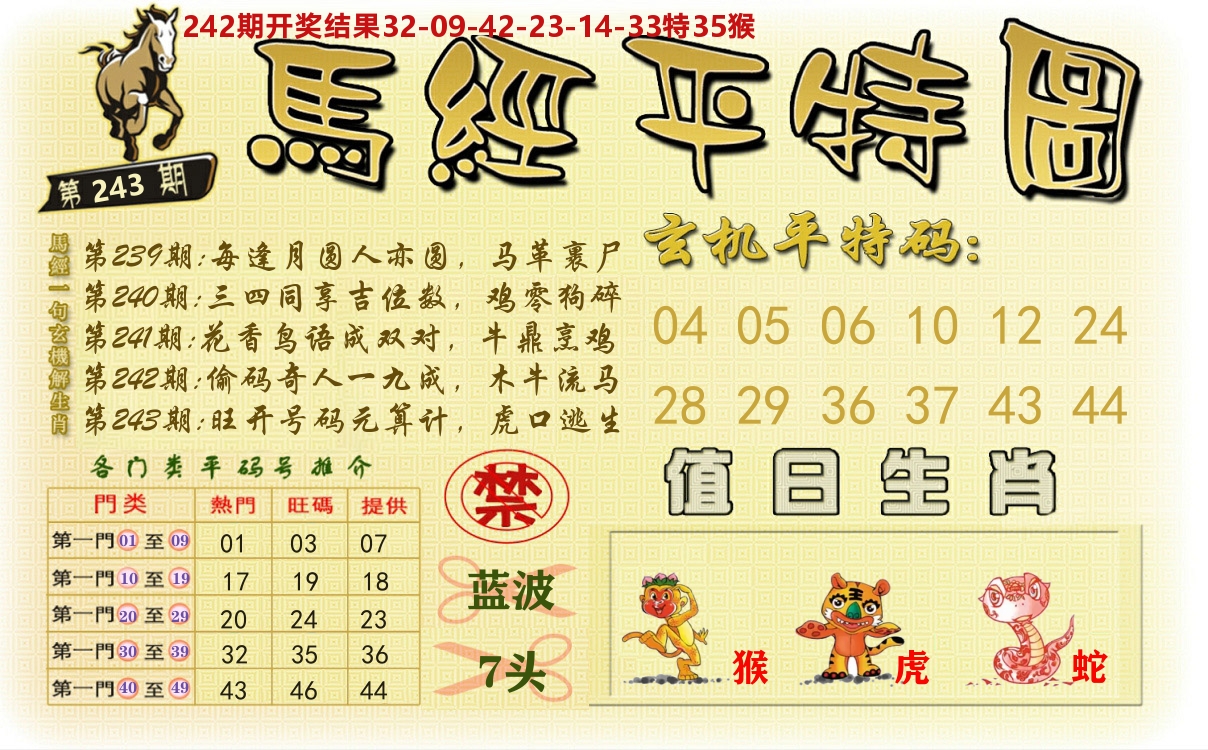 澳门平特图 第243期
