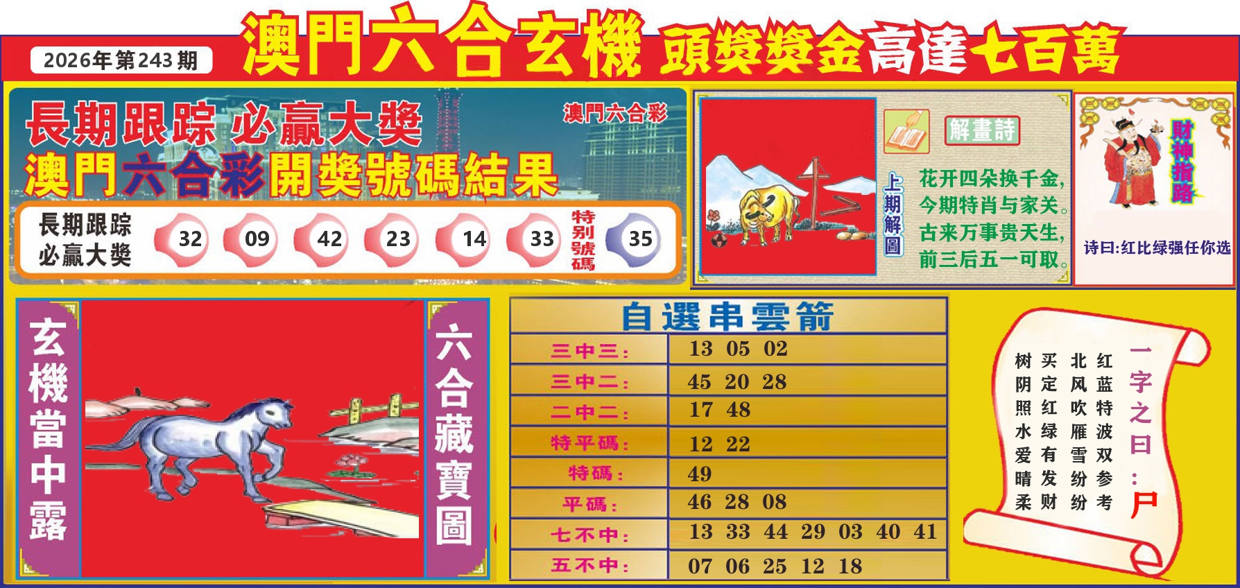 七星彩图C 第243期
