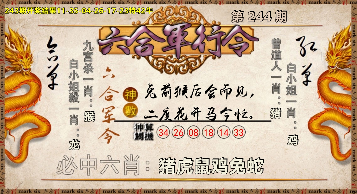 六合军行令 第244期