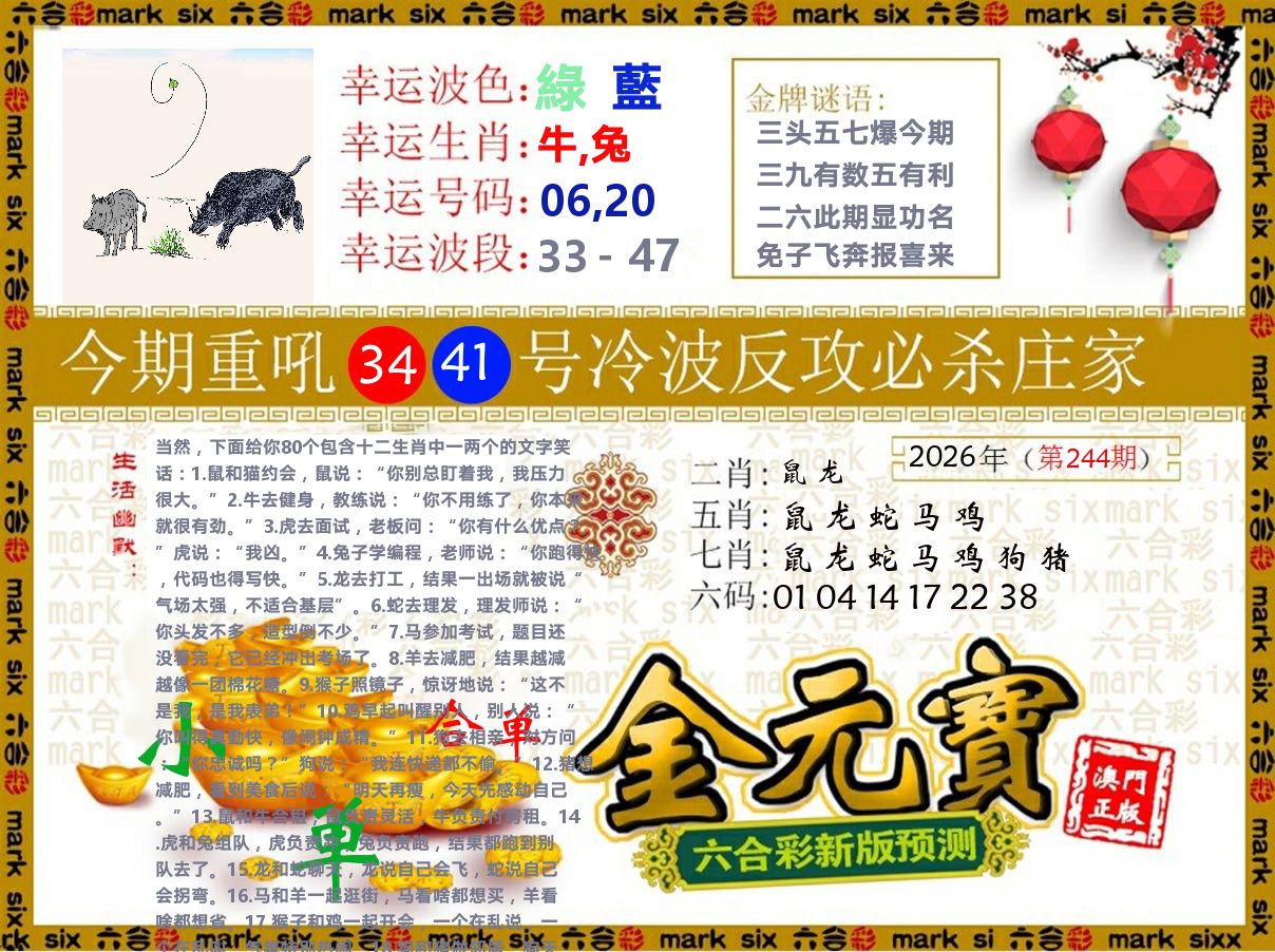金元宝 第244期