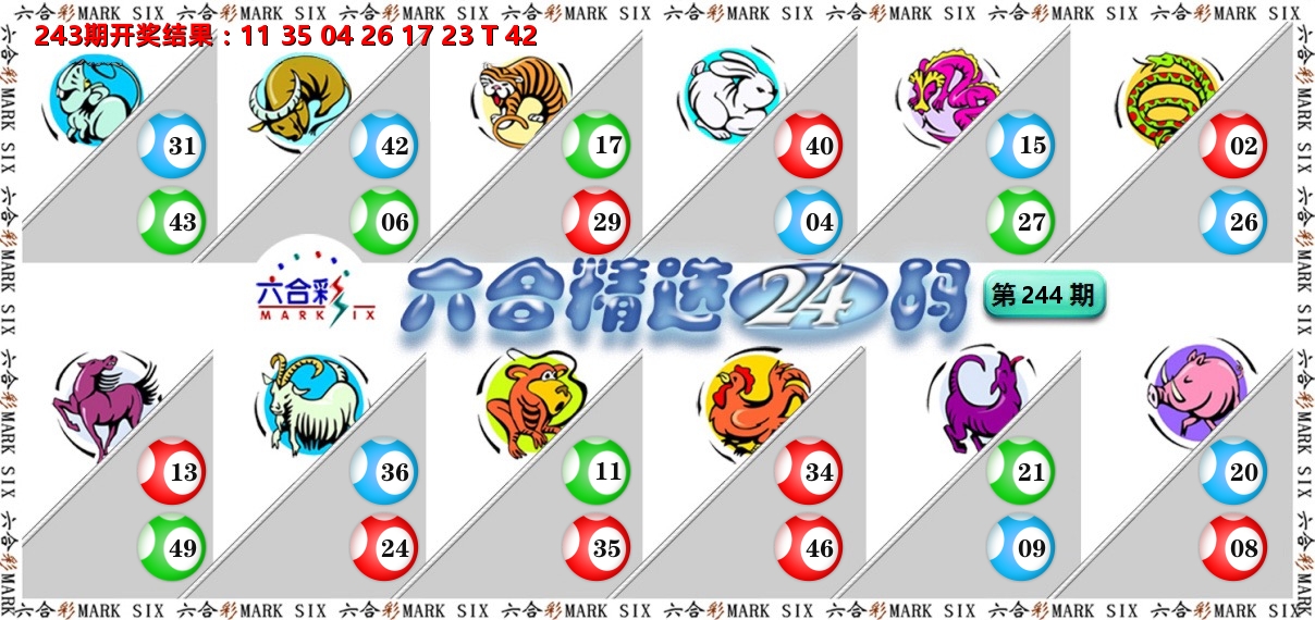 六合精选24码 第244期
