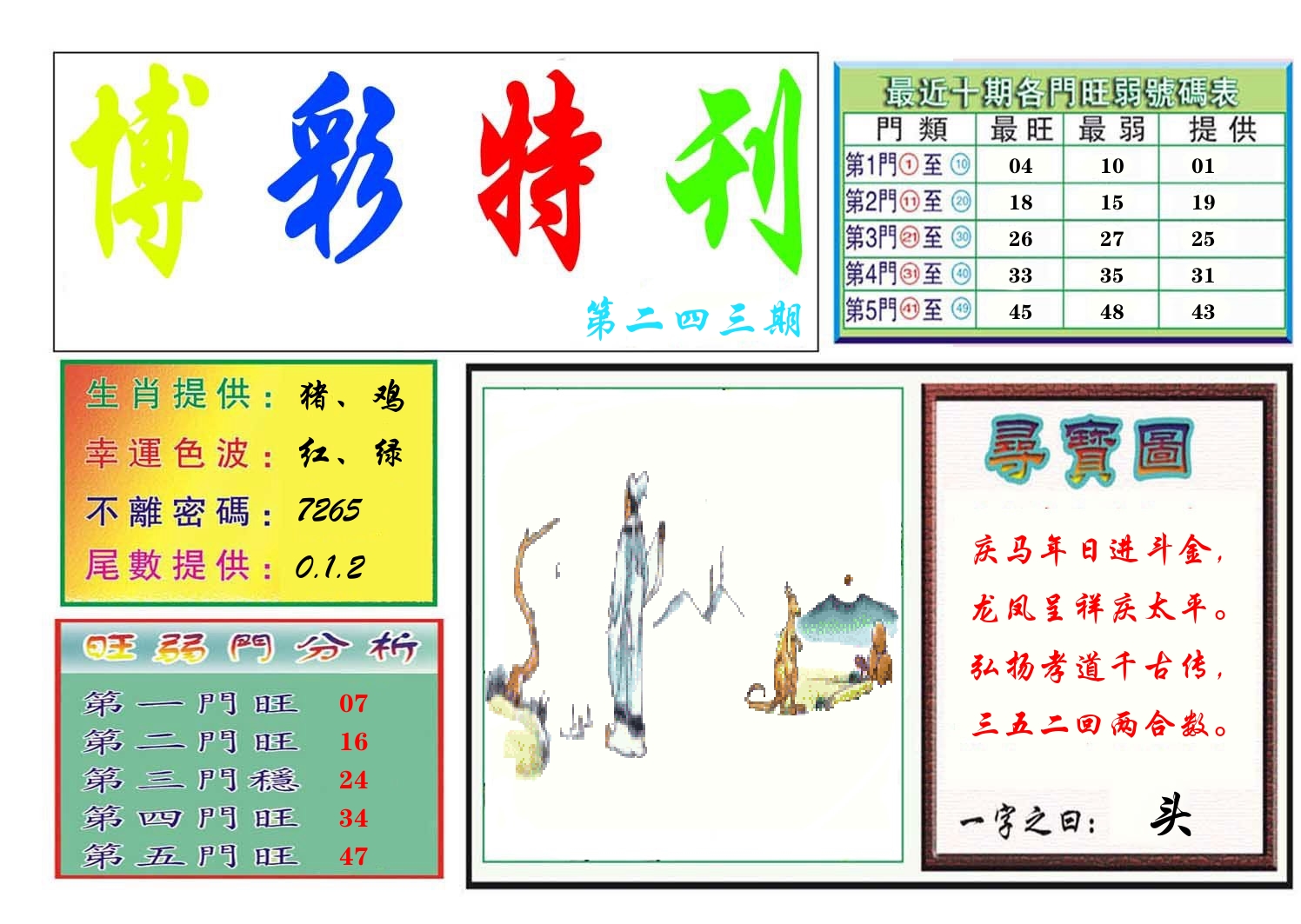 博彩特刊 第244期