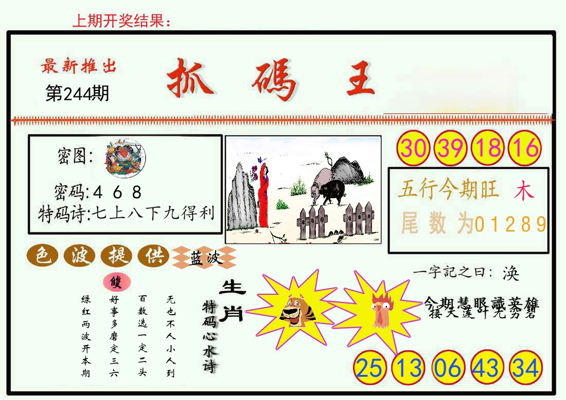 最新抓码王 第244期