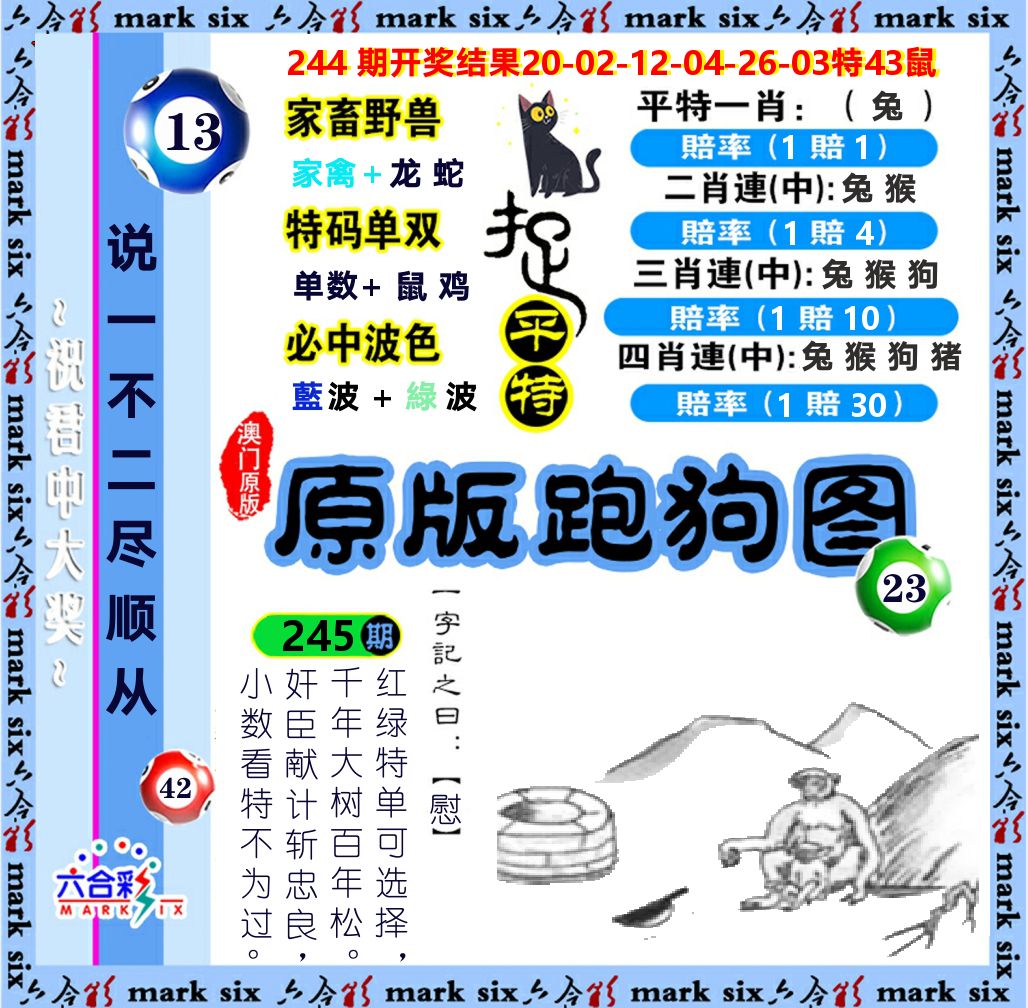 原版跑狗图 第245期