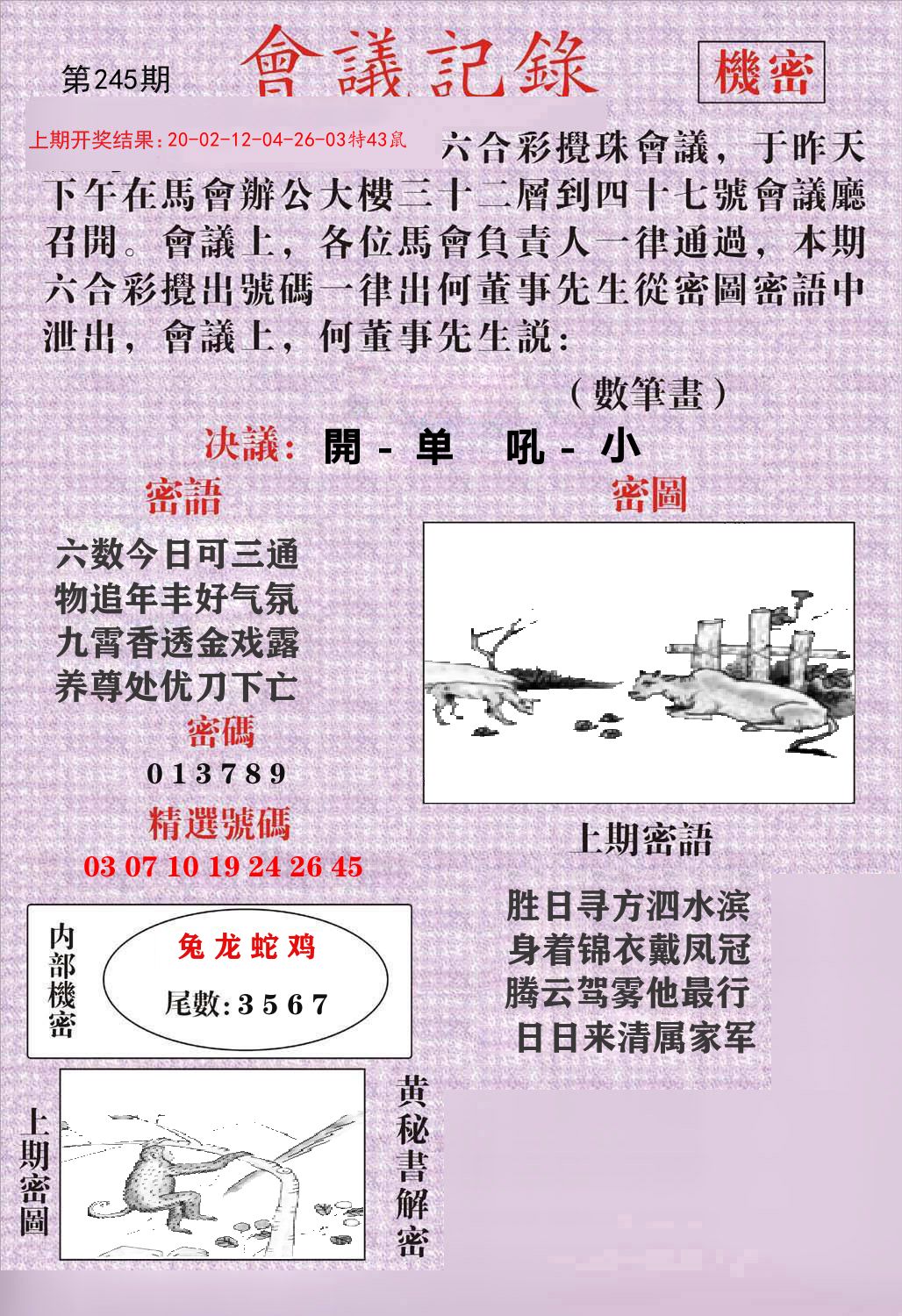 会议记录 第245期