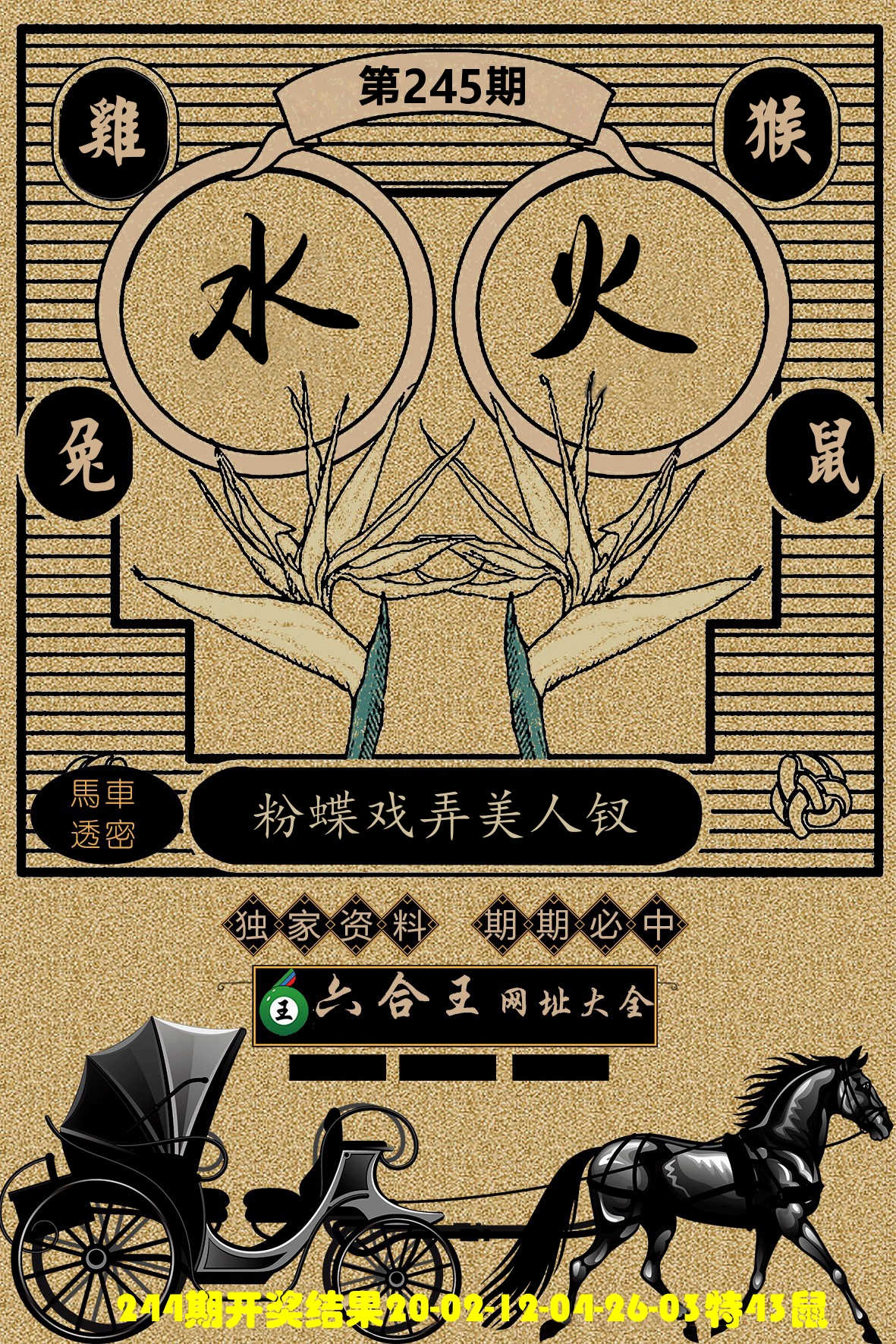 六合王马车透密 第245期