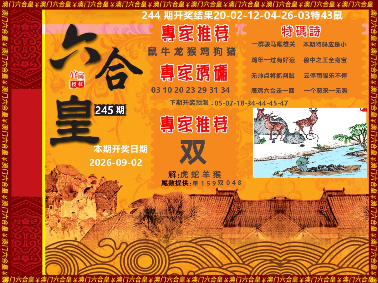六合皇系列 第245期