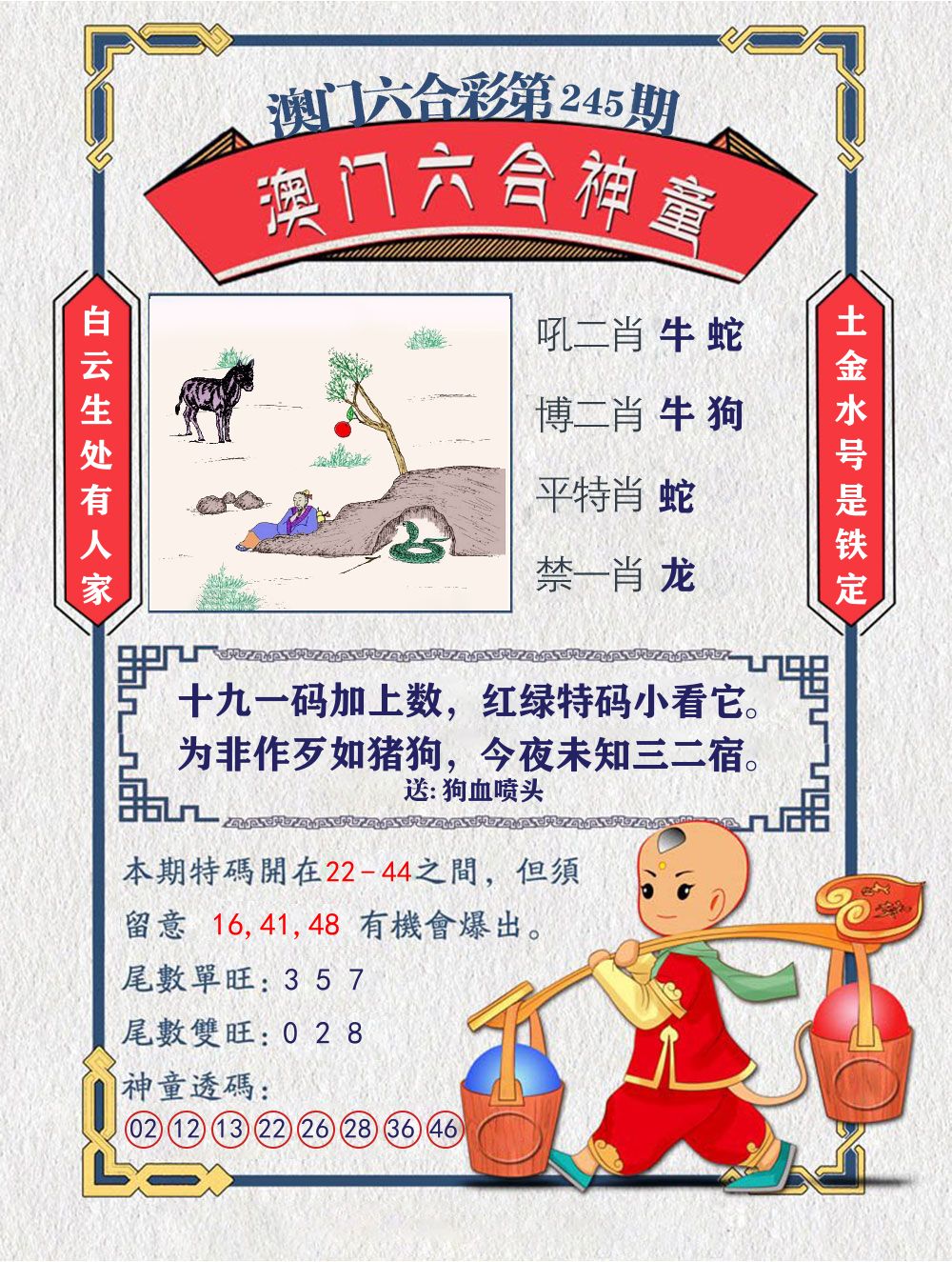 六合神童 第245期