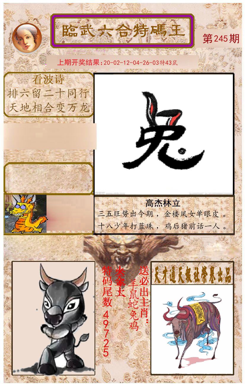 臨武六合特码王 第245期