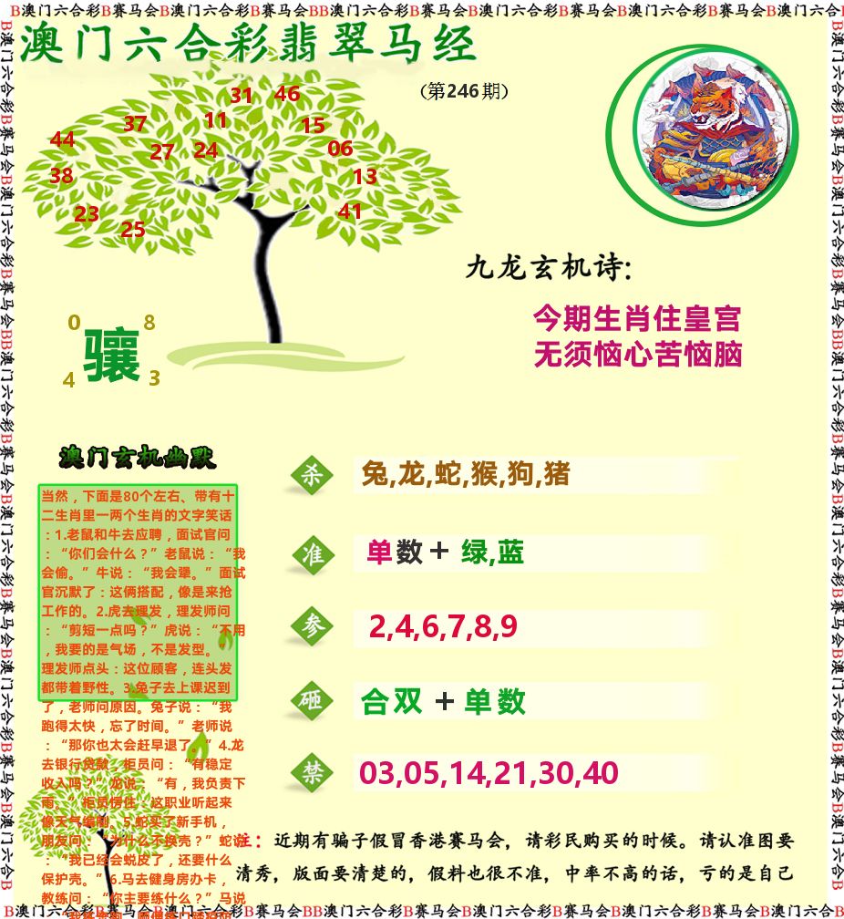 翡翠马经 第246期