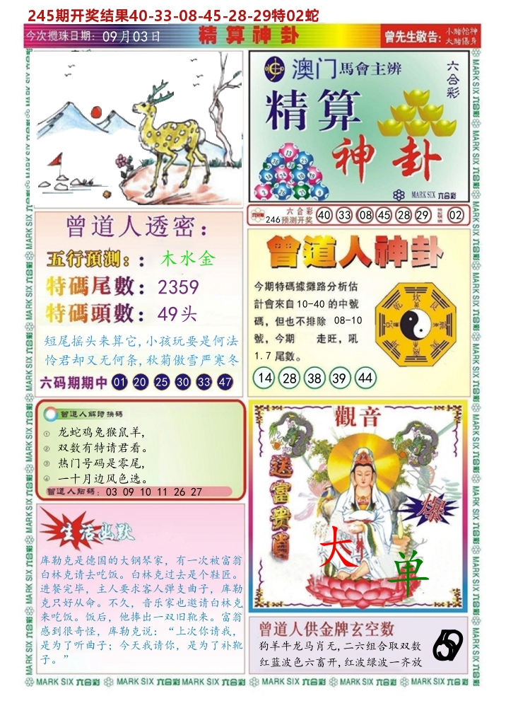 澳门精算神卦 第246期