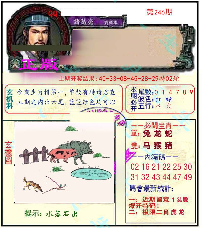 诸葛亮玄机 第246期