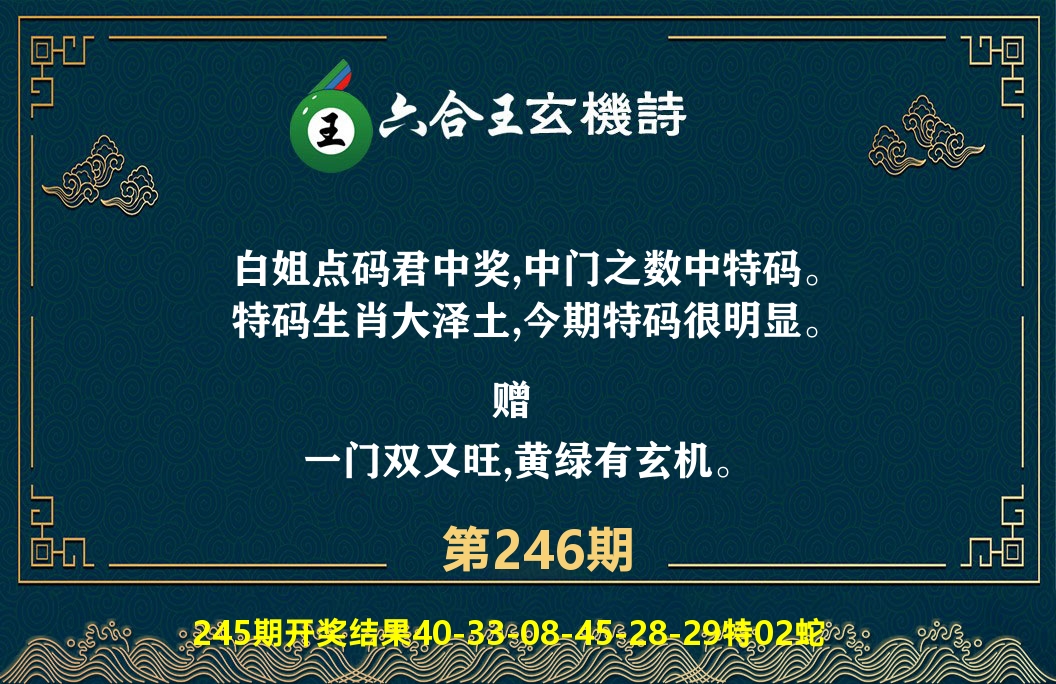 六合王玄机诗 第246期