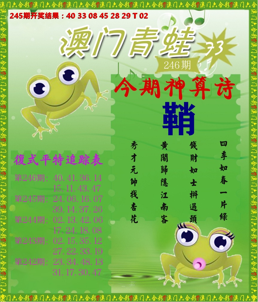 青蛙系列73 第246期