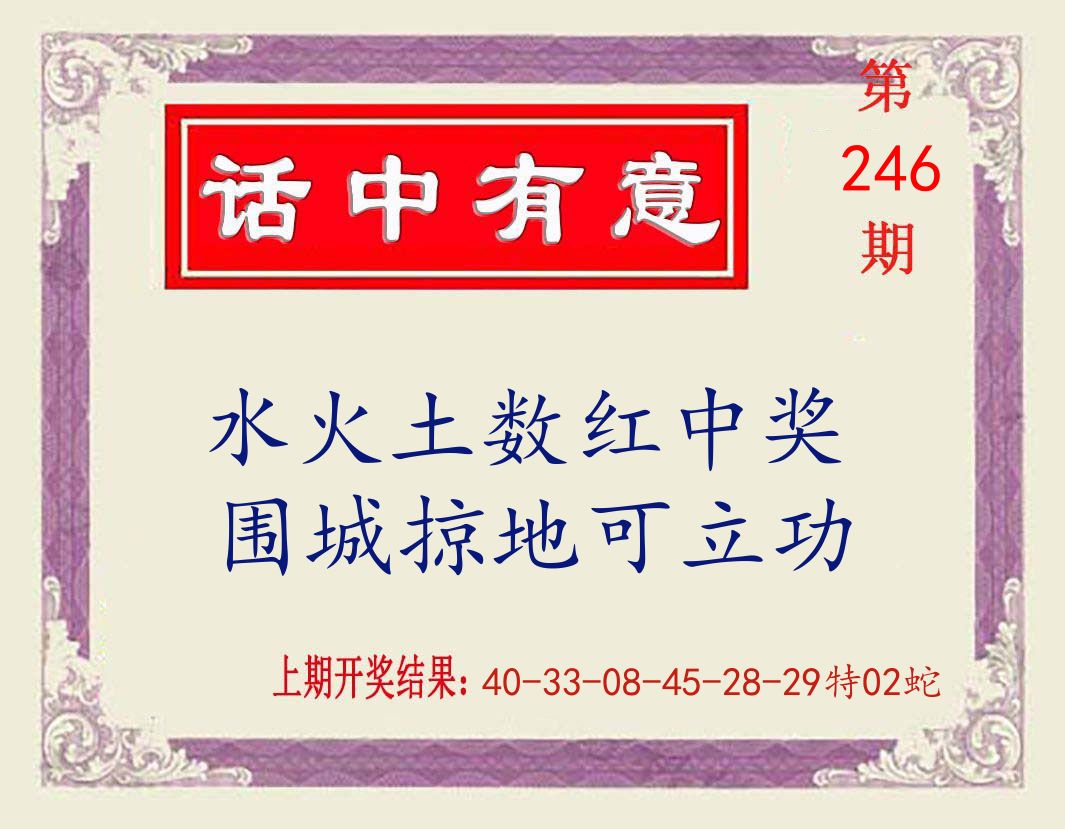 话中有意 第246期