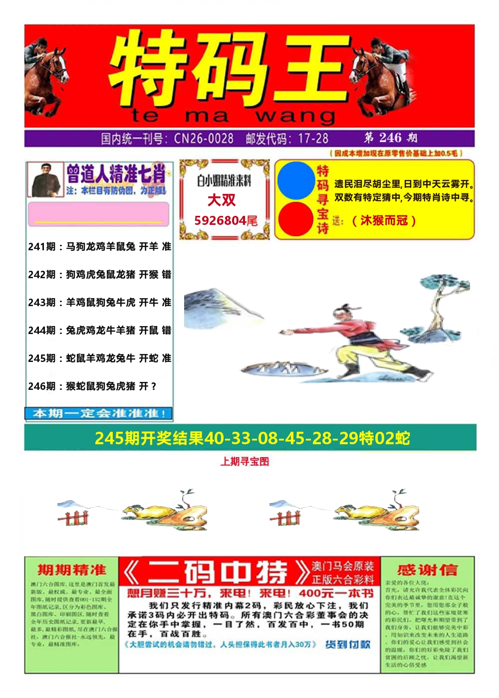 澳门特码王A 第246期