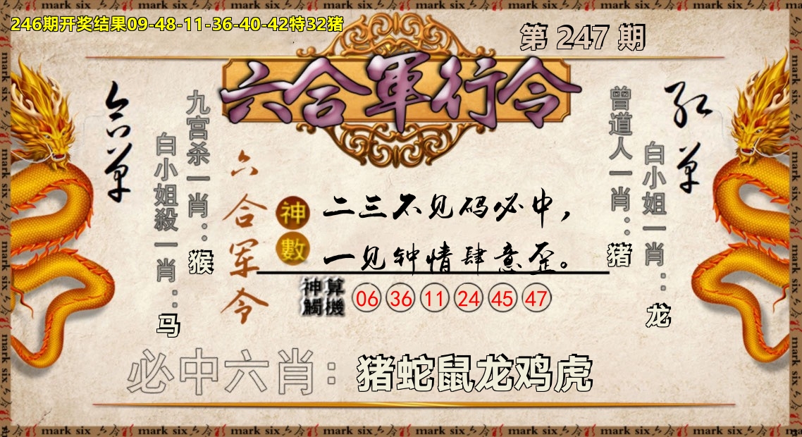 六合军行令 第247期