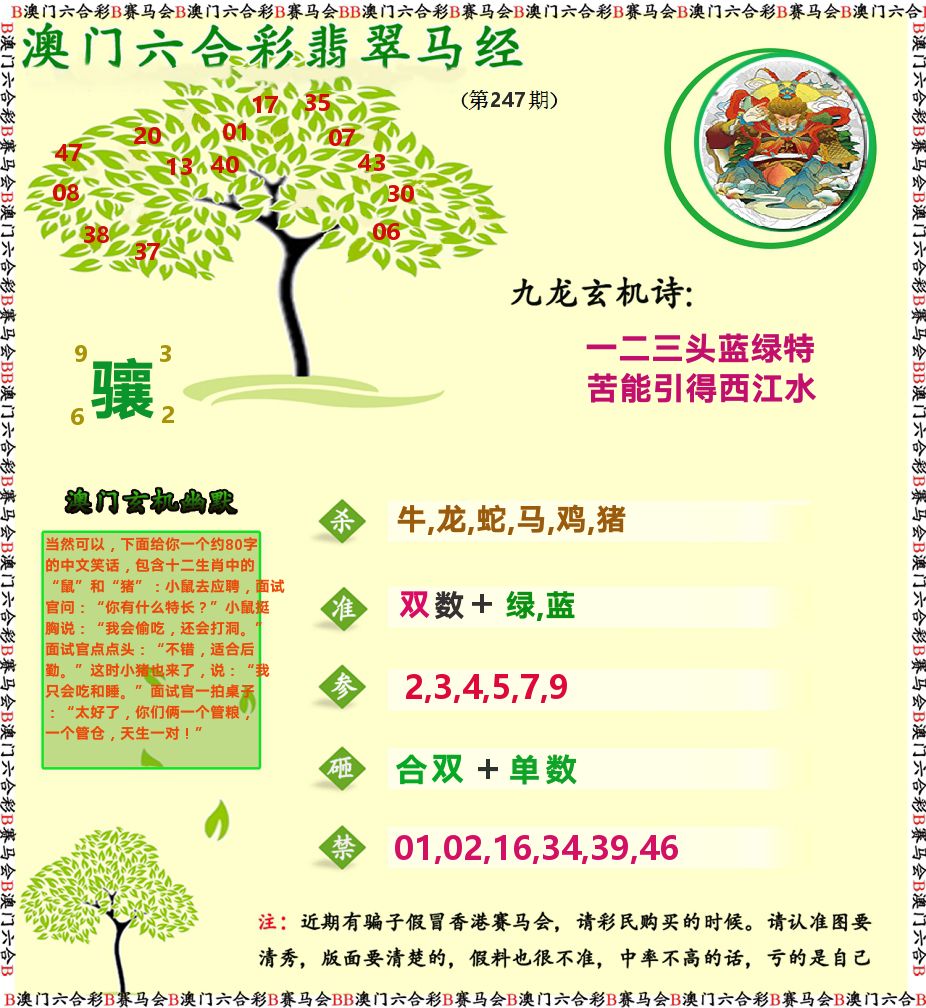 翡翠马经 第247期