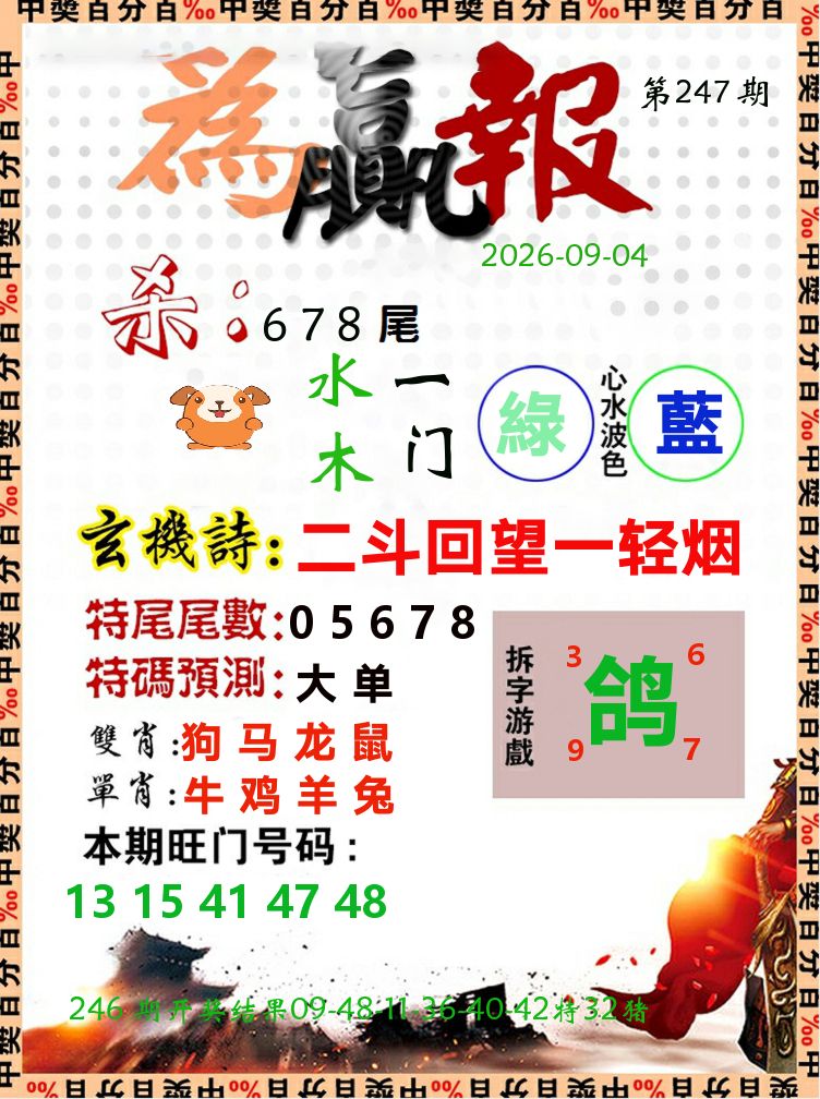 为赢报 第247期