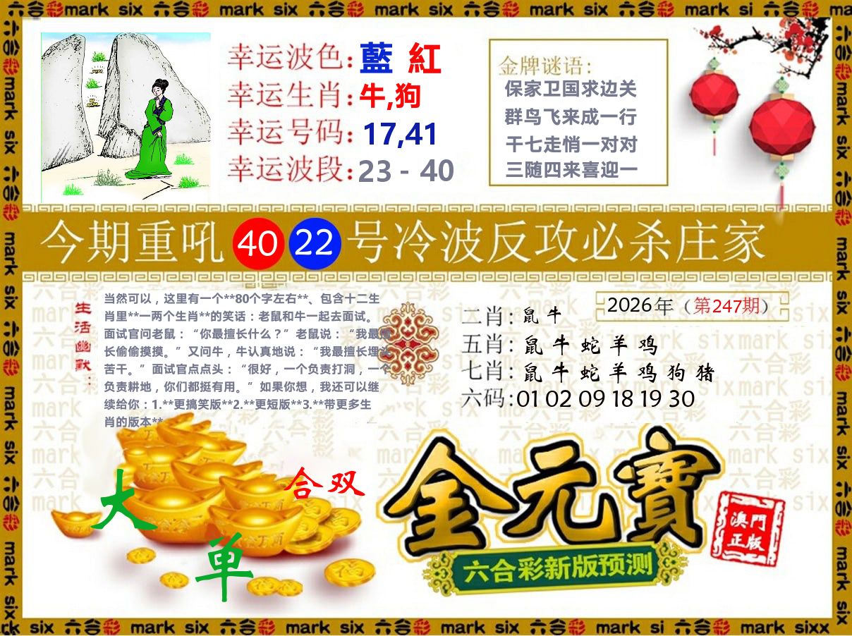 金元宝 第247期