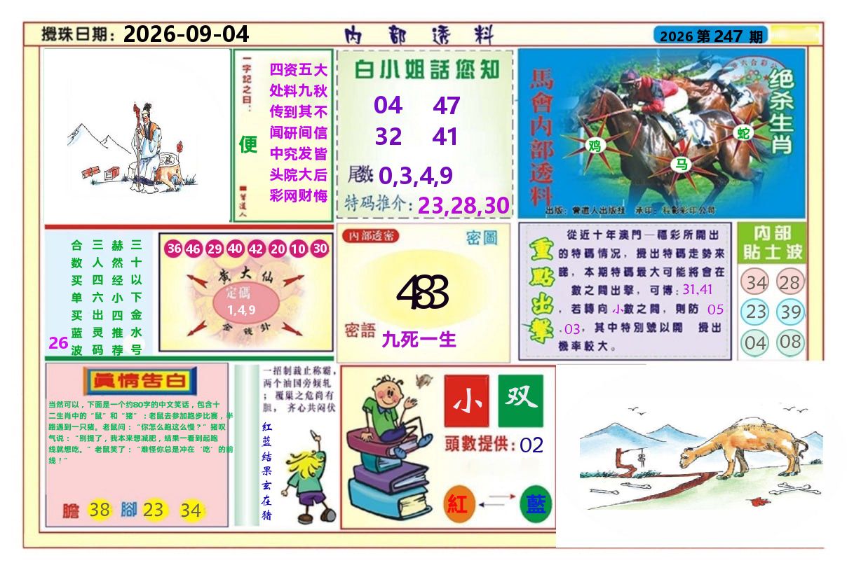 澳门内部透料A 第247期