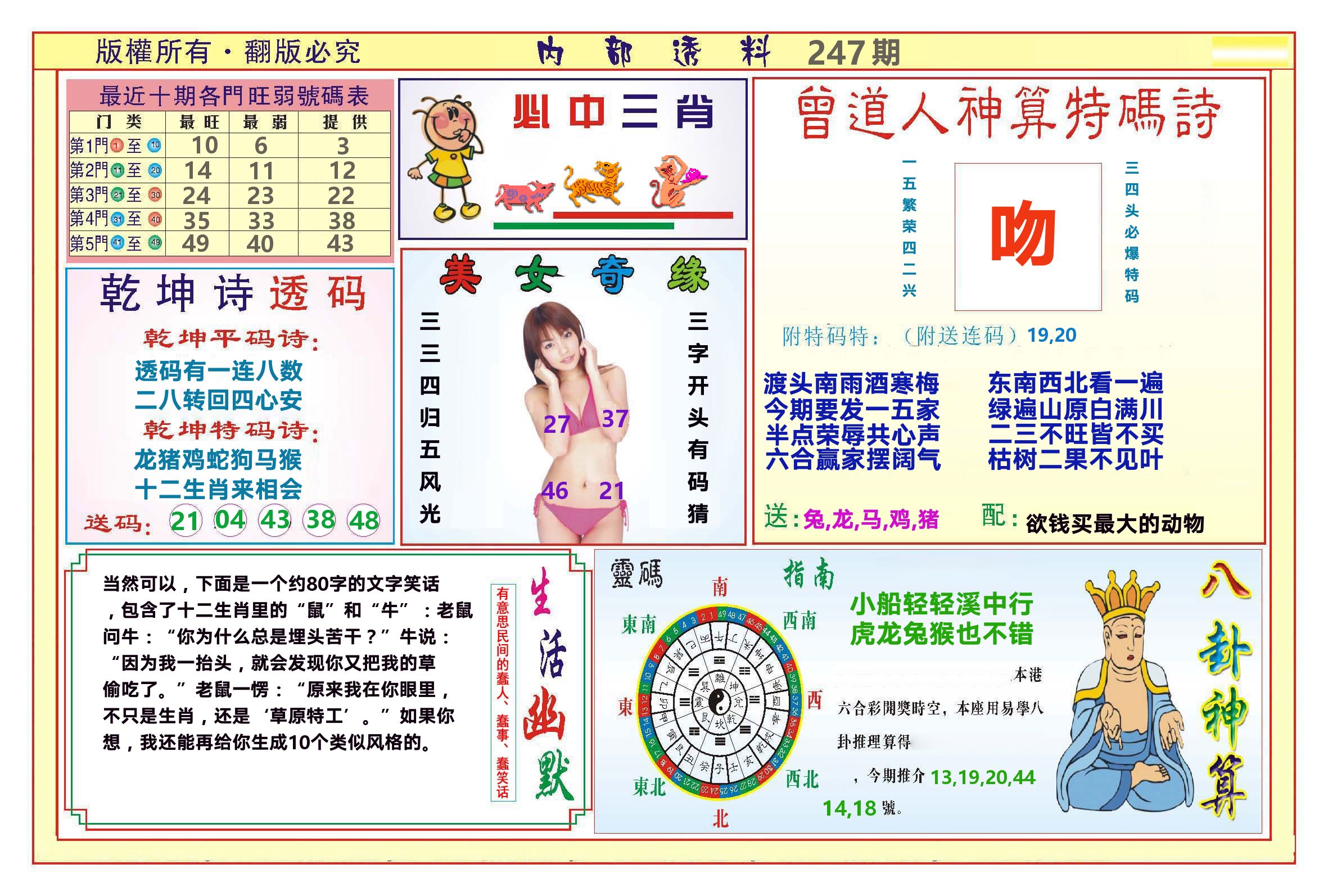 澳门内部透料B 第247期