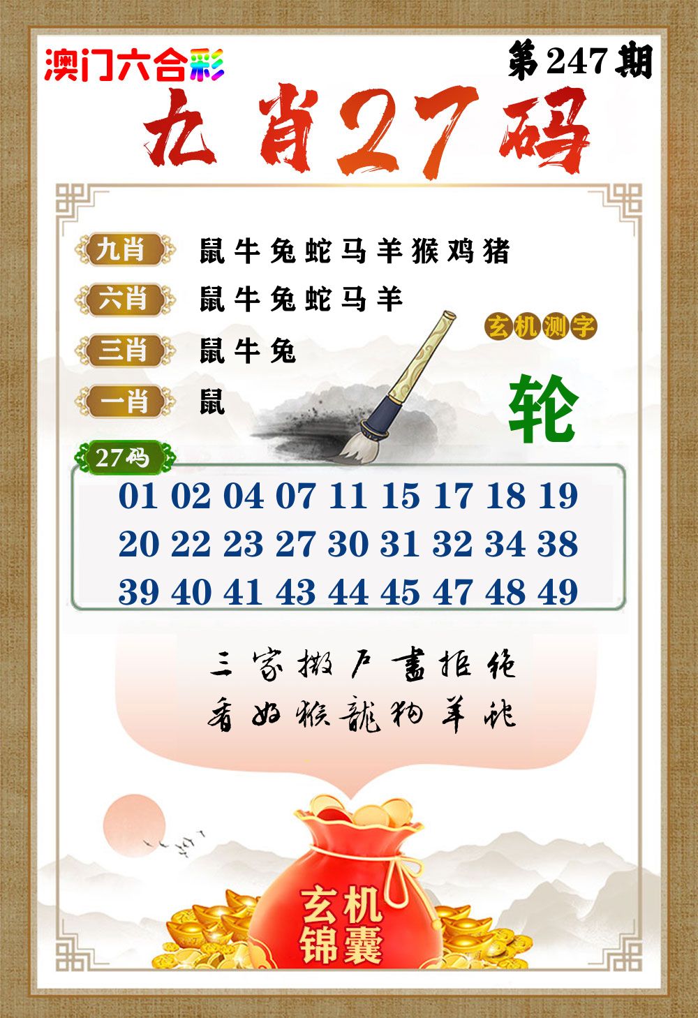 玄机锦囊 第247期