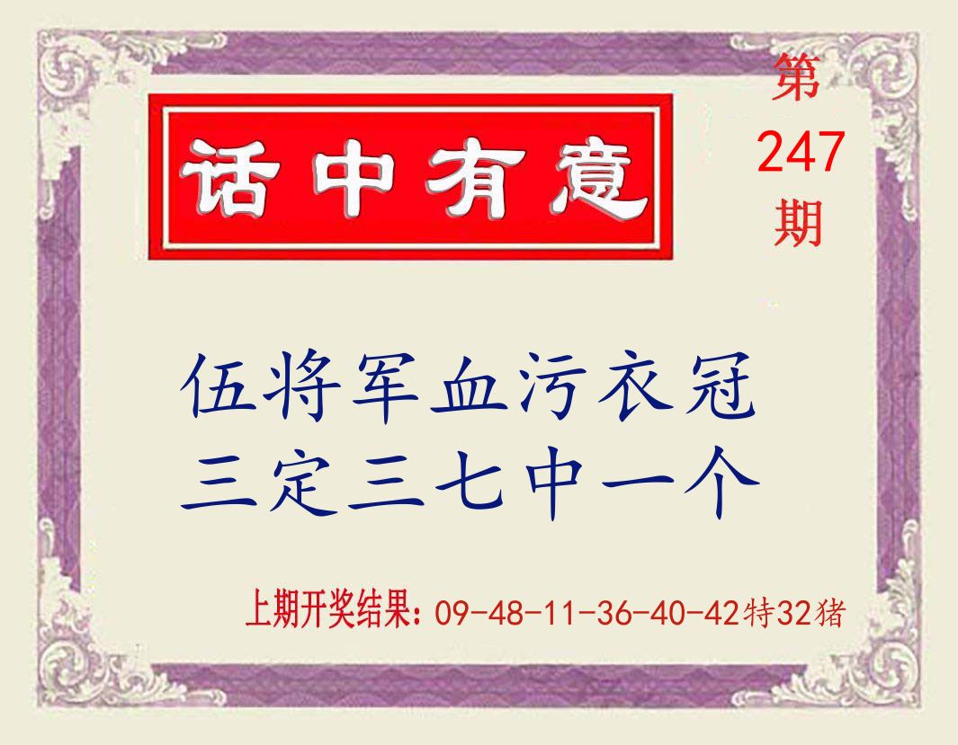 话中有意 第247期
