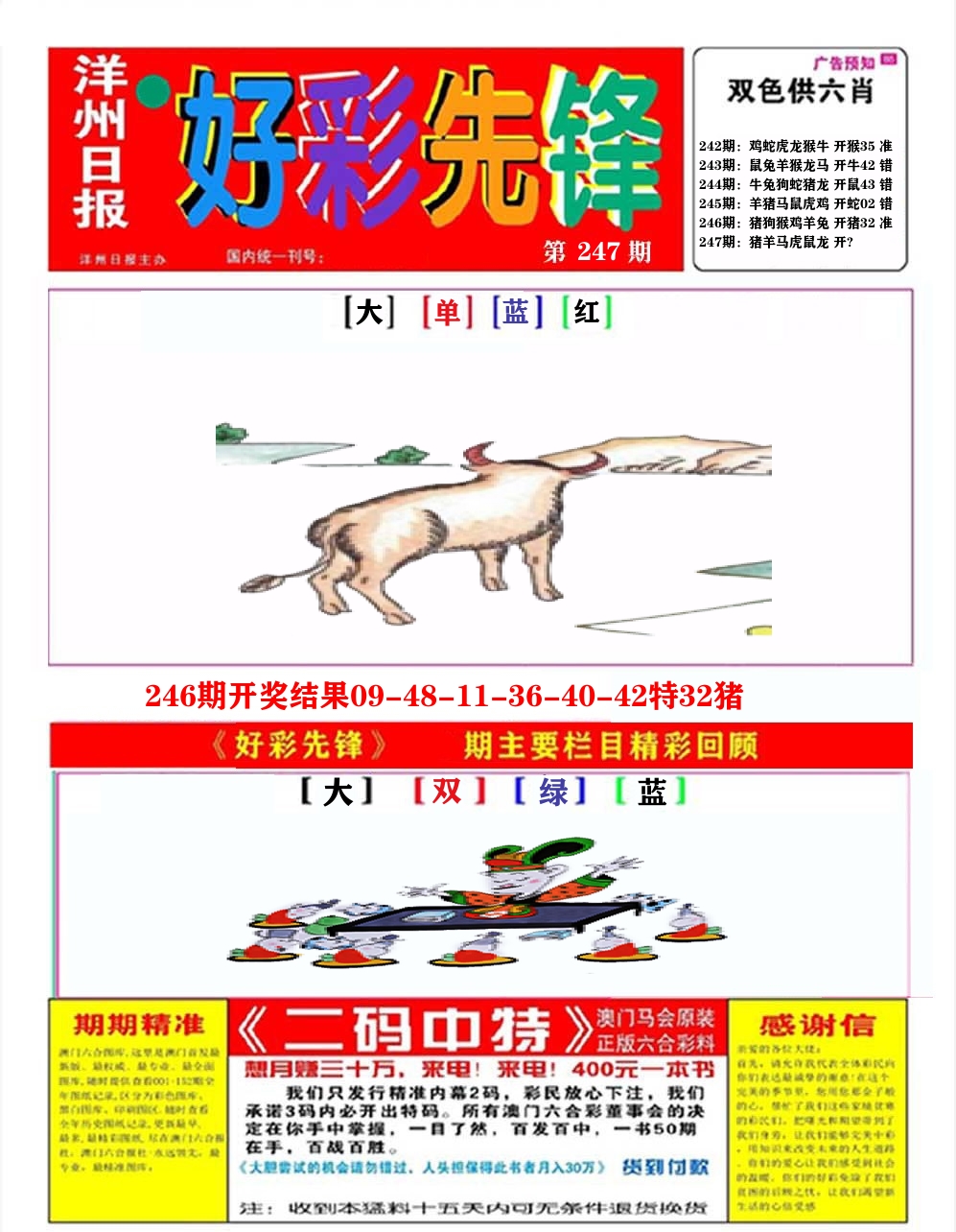 好彩先锋A 第247期