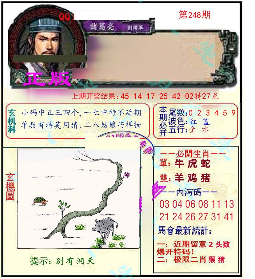 诸葛亮玄机 第248期