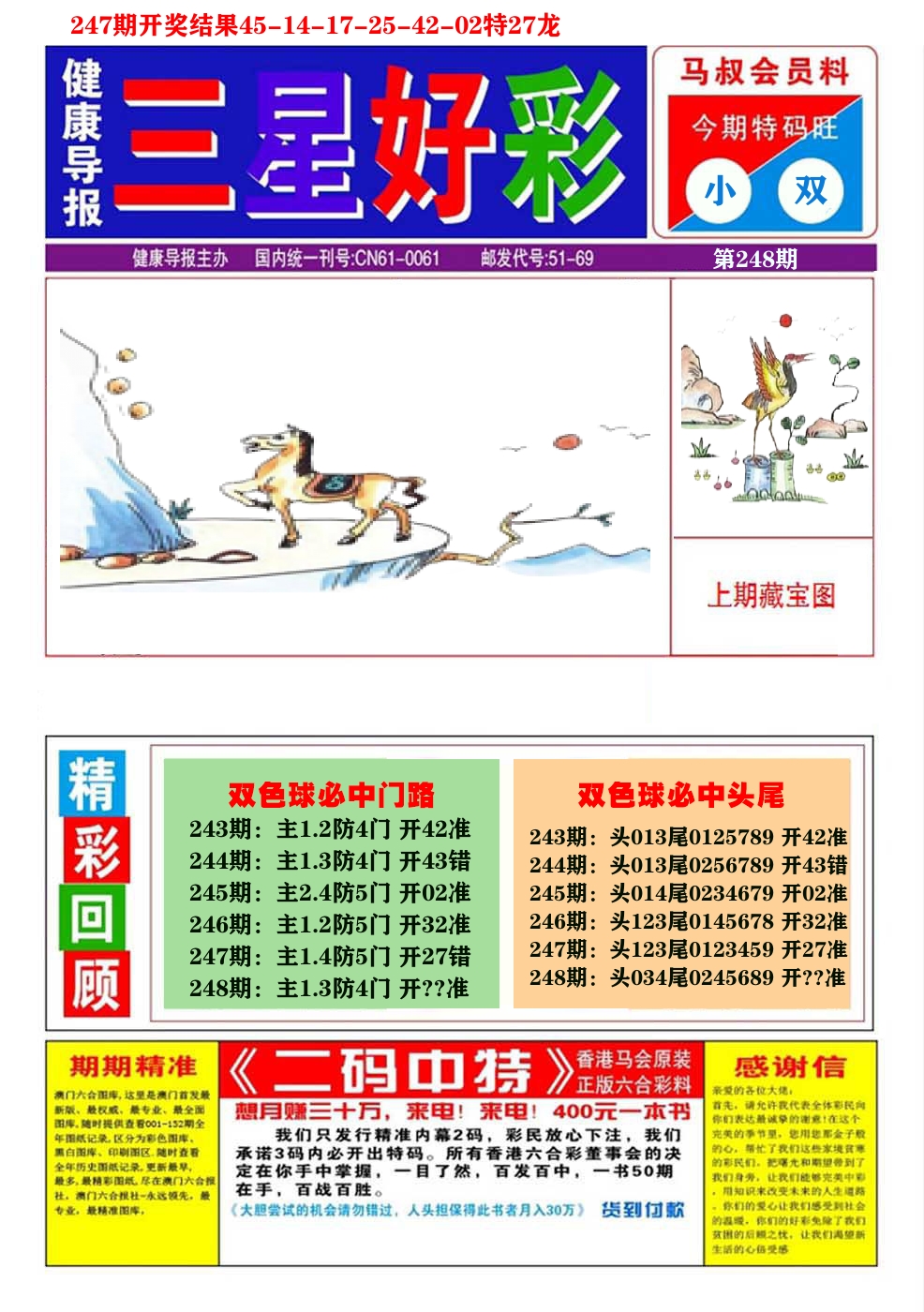 澳门三星好彩A 第248期