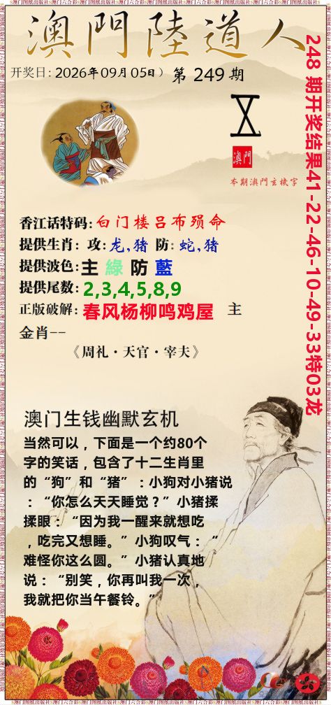 澳门陆道人 第249期