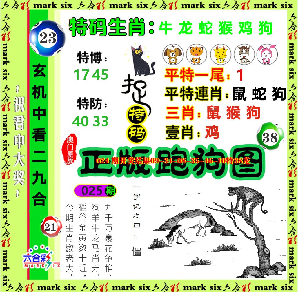正版跑狗图 第25期
