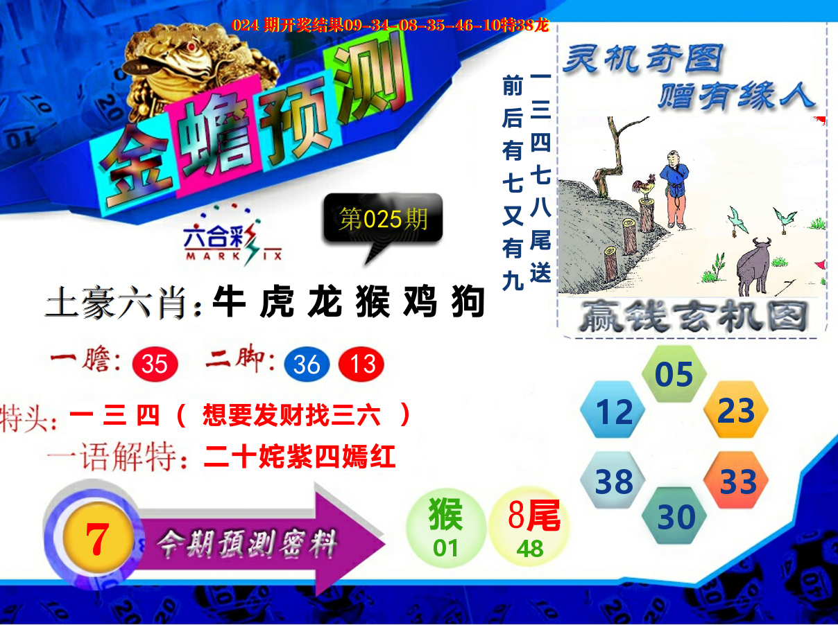 金蟾预测 第25期
