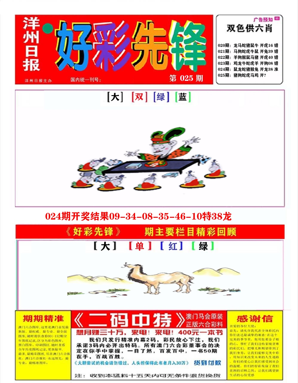 好彩先锋A 第25期