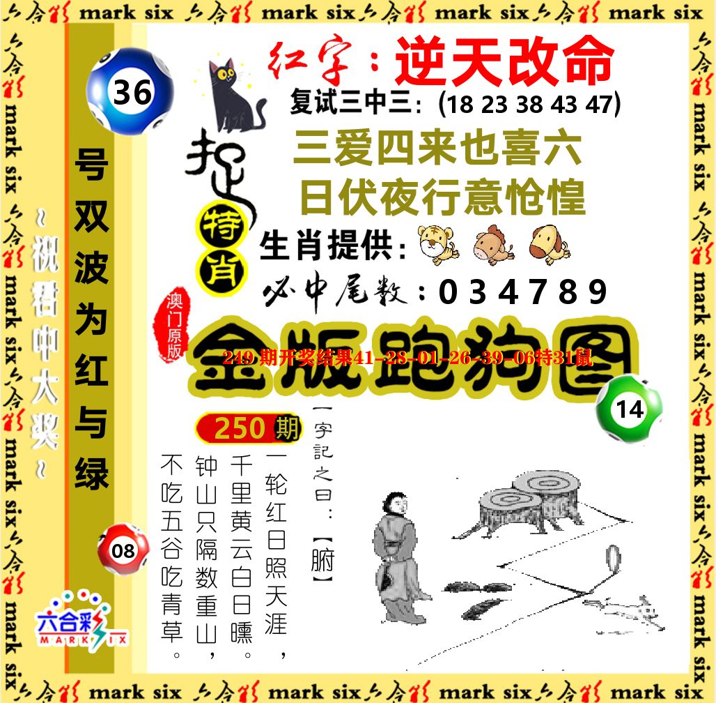 金版跑狗图 第250期