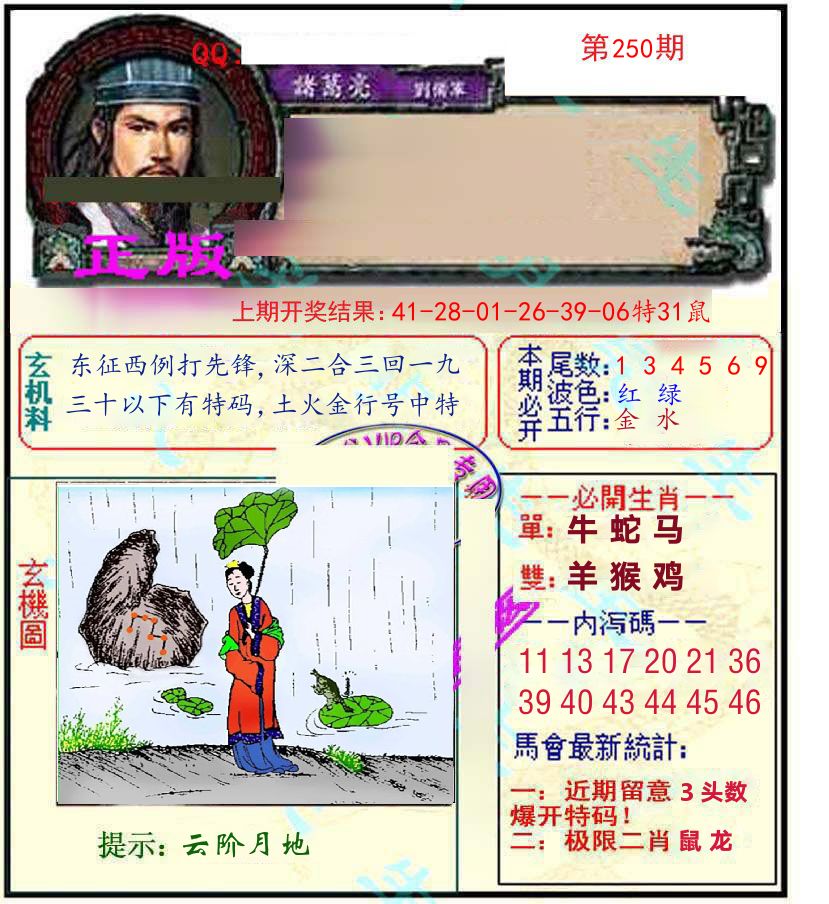 诸葛亮玄机 第250期