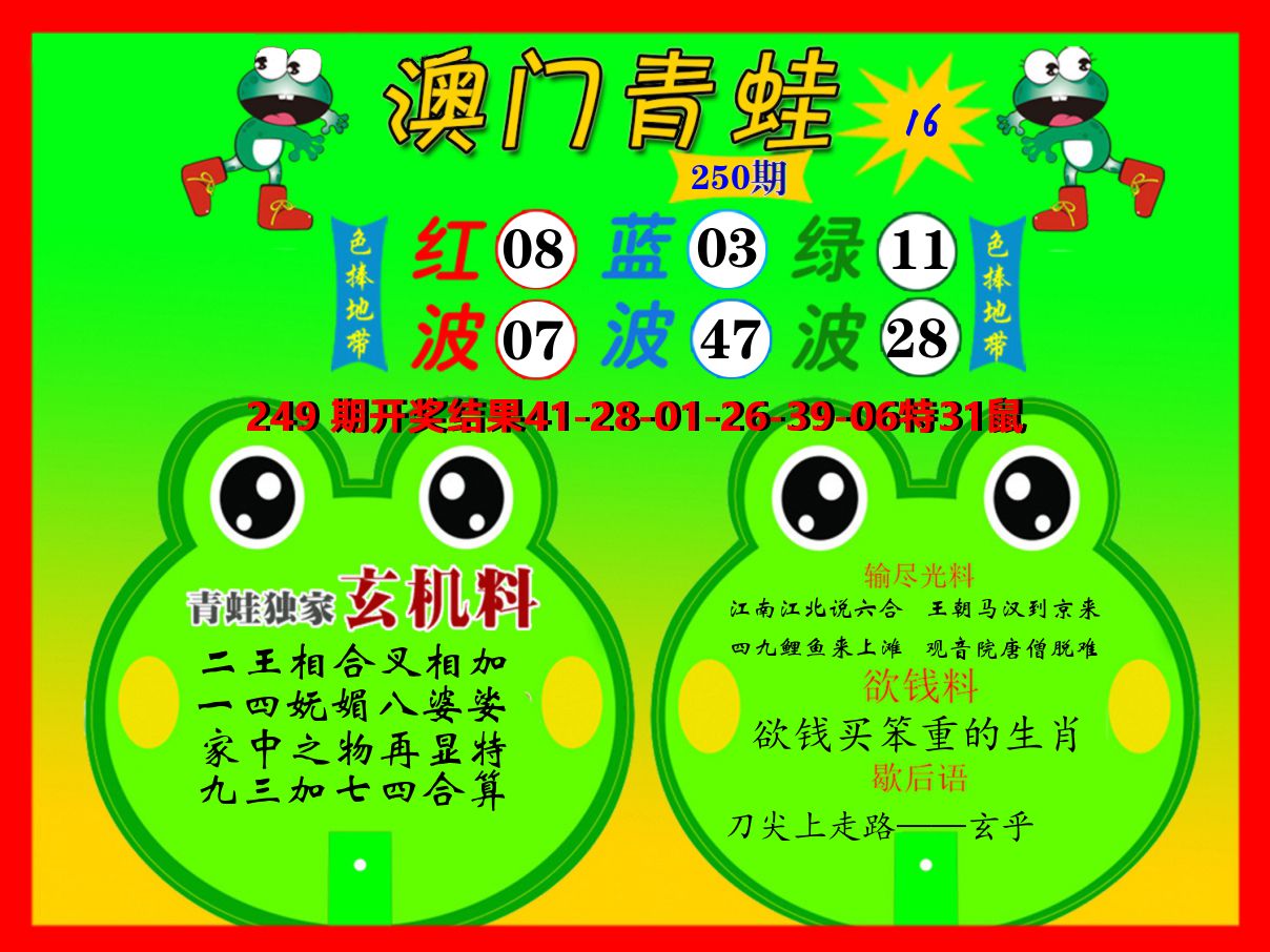 青蛙系列16 第250期