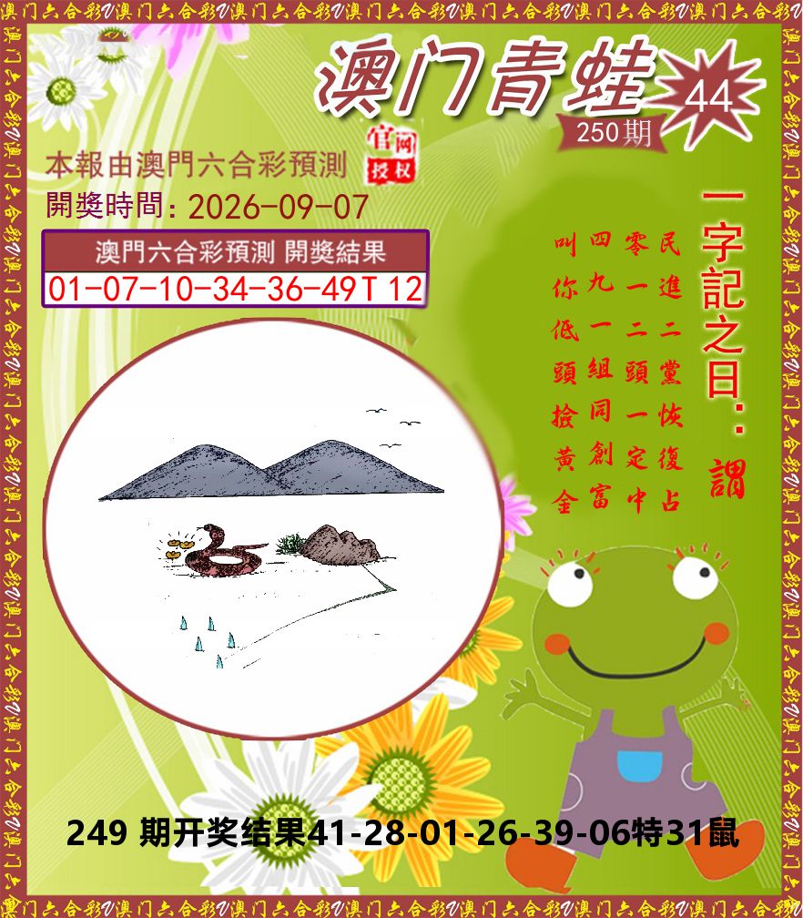 青蛙系列44 第250期