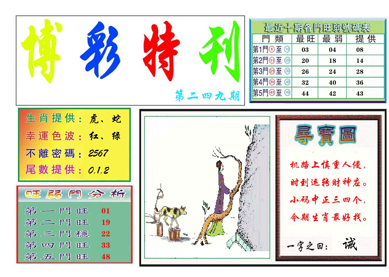 博彩特刊 第250期