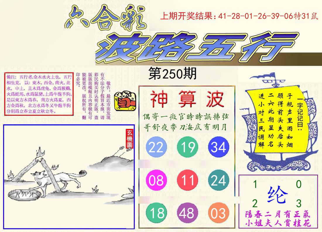 波路五行 第250期