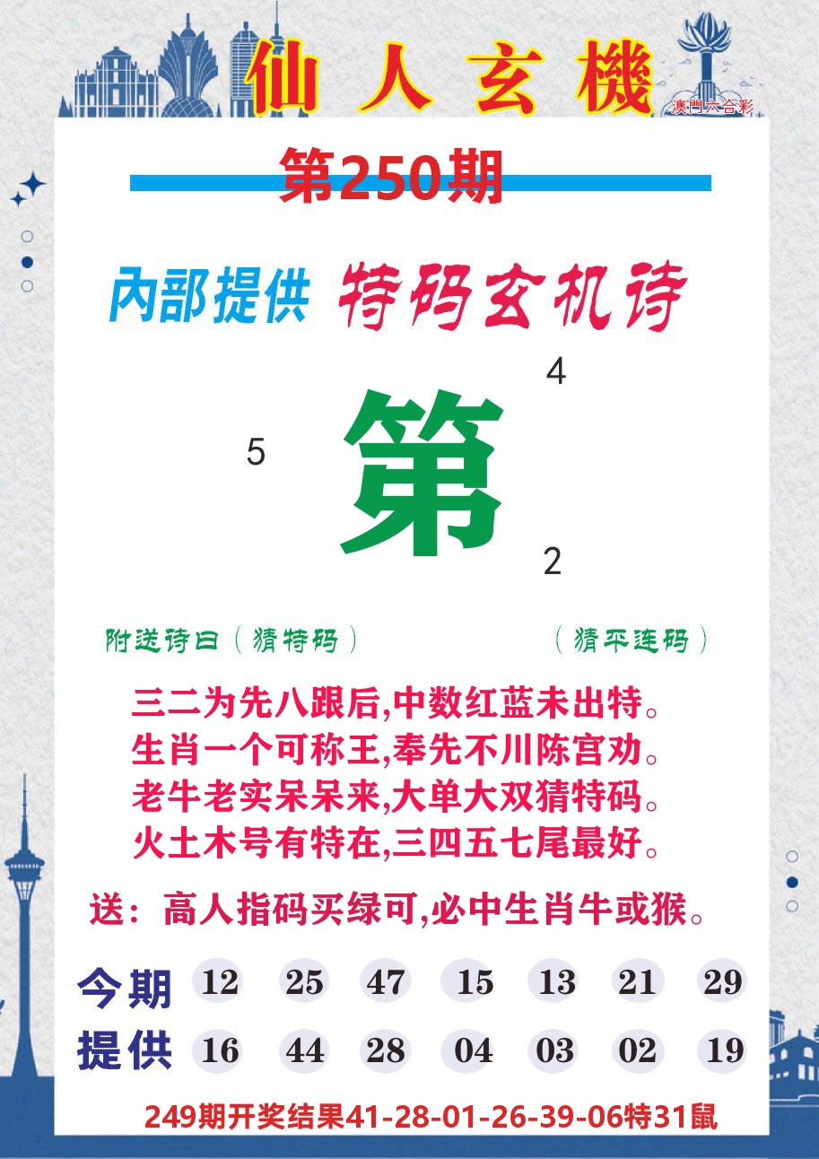 澳门钱多多D 第250期