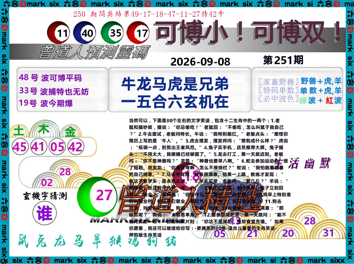 曾道人精选 第251期
