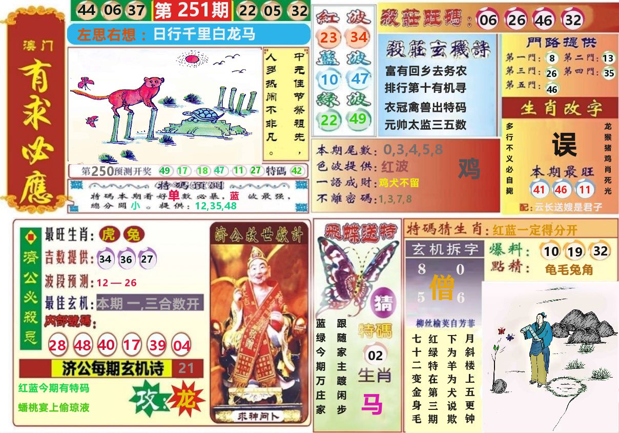 澳门有求必应 第251期